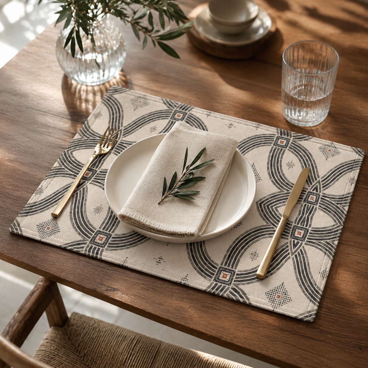 Zebra Rhythm – Monochrome Loom – Fabric Placemats