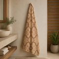 Zebra Rhythm Terracotta Junction — Bath Towel