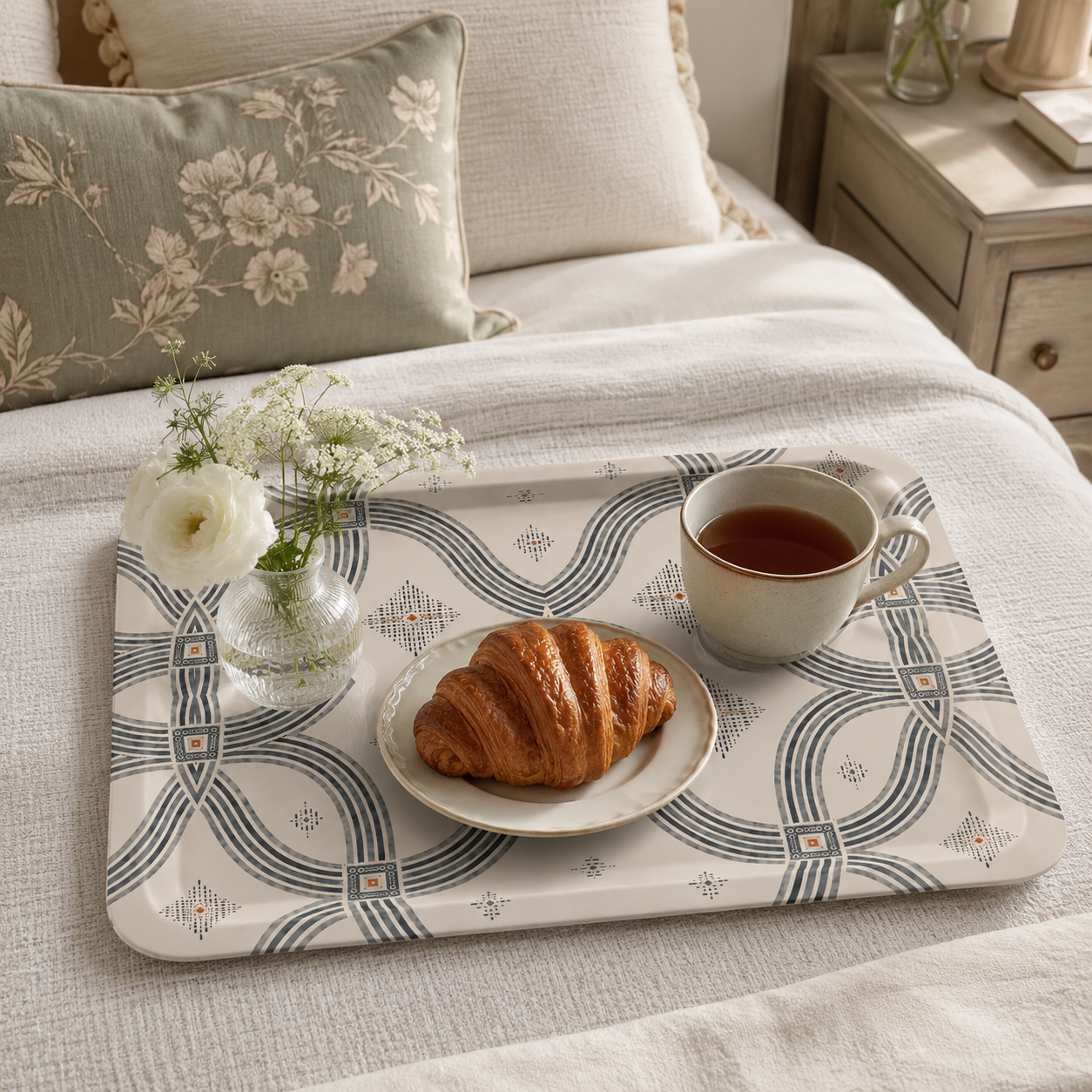 Zebra Rhythm – Monochrome Loom – Large Serving Tray