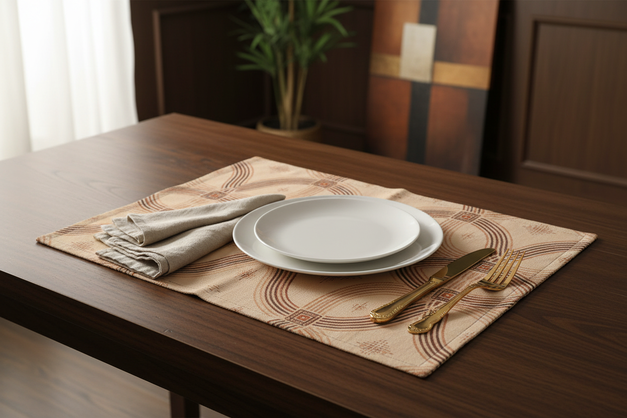 Zebra Rhythm Terracotta Placemat — Table Setting